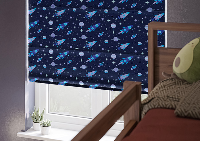 Rocket Adventure, Astral Blue - Roman Blind - Image 5